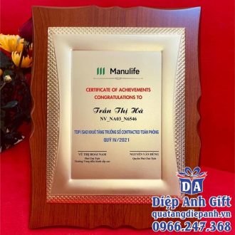 Bằng khen vinh danh gỗ