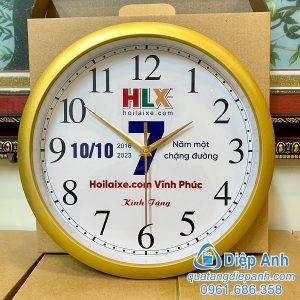 đồng hồ treo tường quà tặng in logo