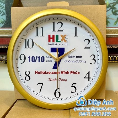 đồng hồ treo tường quà tặng in logo