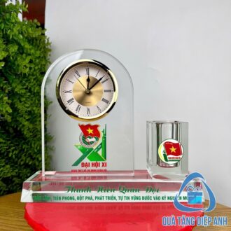 bộ đồng hồ để bàn pha lê